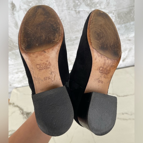 CHLOE Lauren Scalloped Suede Ankle Boot 37.1/2 - Picture 7 of 11